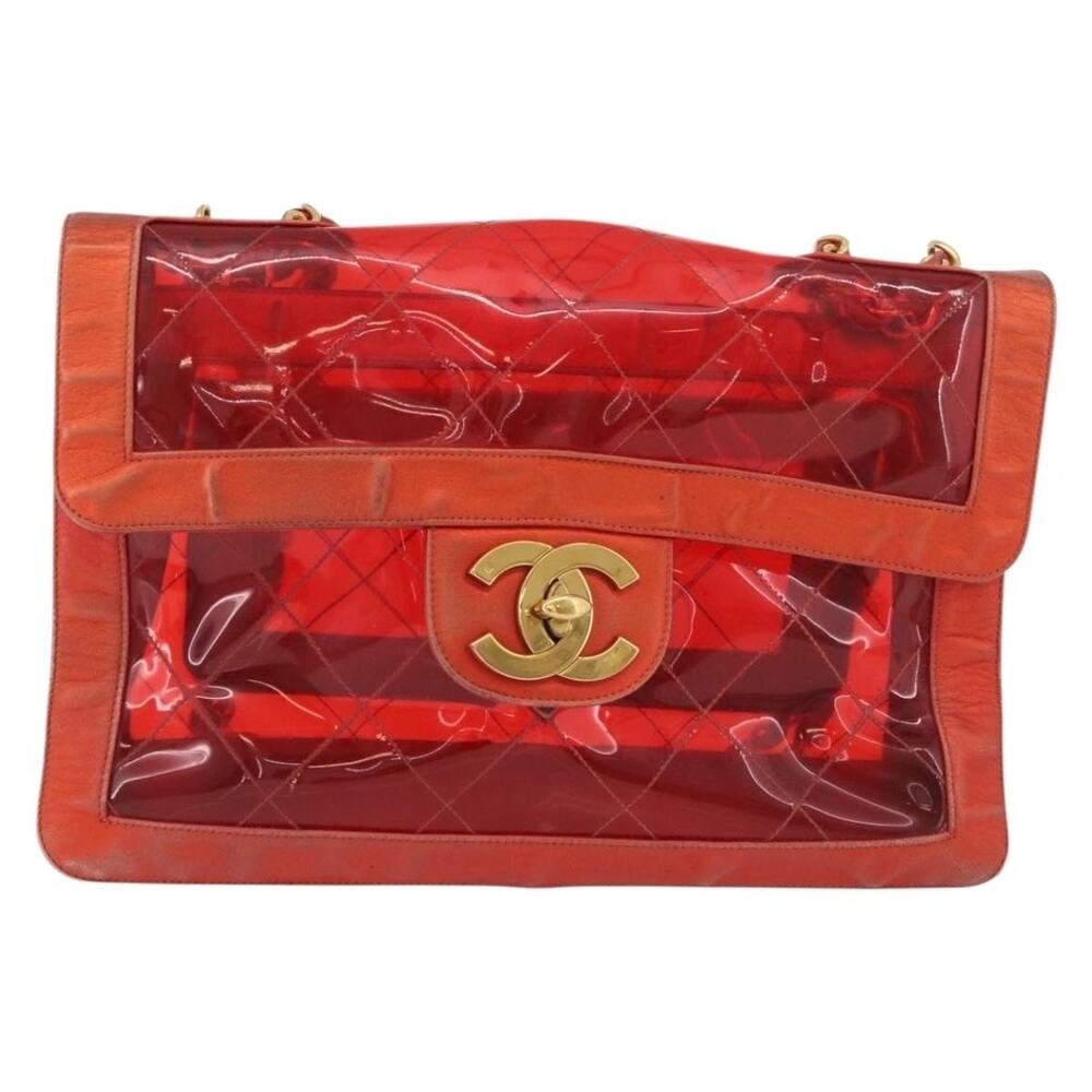 Chanel Matelasse Vinyl Chain Shoulder Bag Red